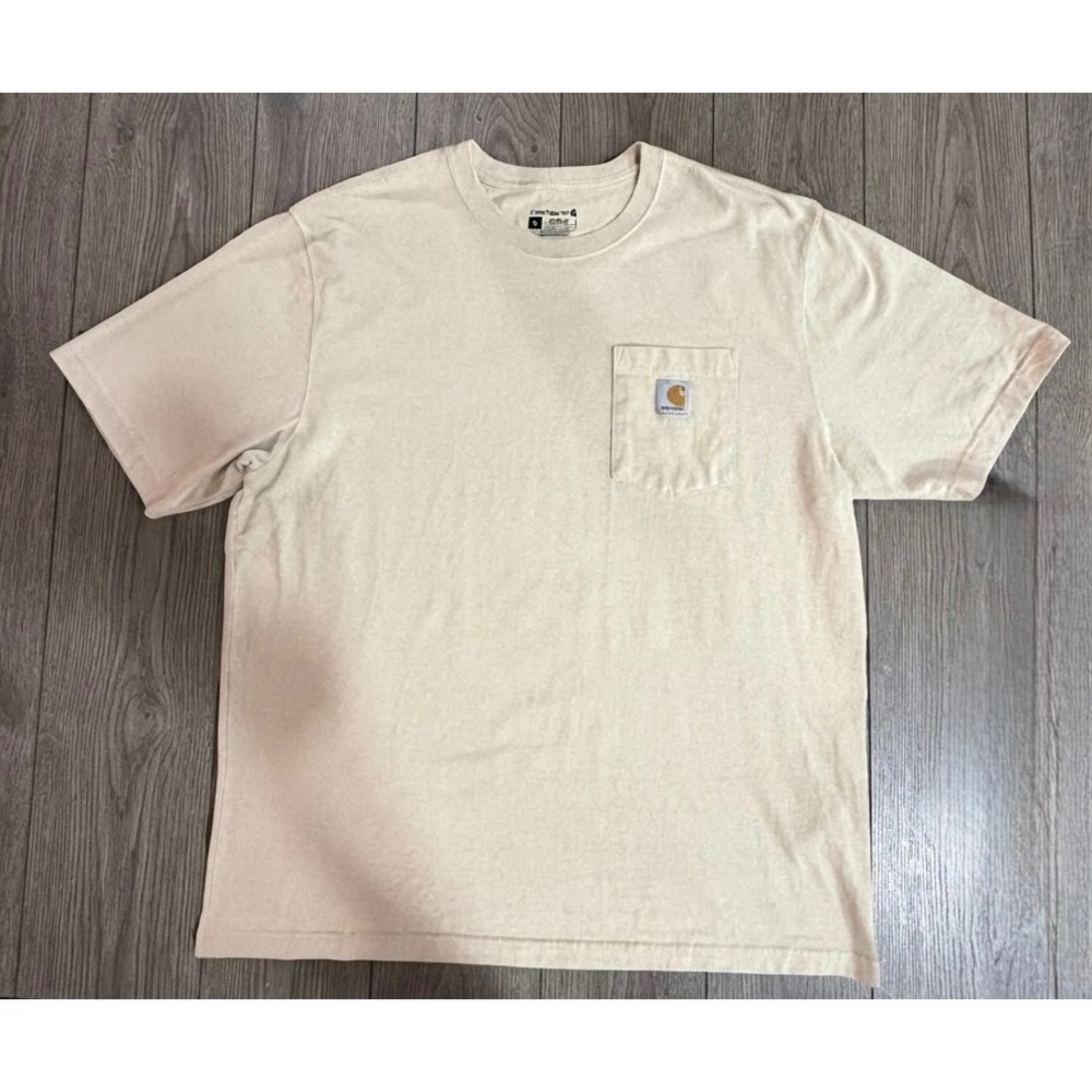 EUC Carhartt K87 Mens XL Loose Fit Pocket T-Shirt Tan Heather Short Sleeve Tee